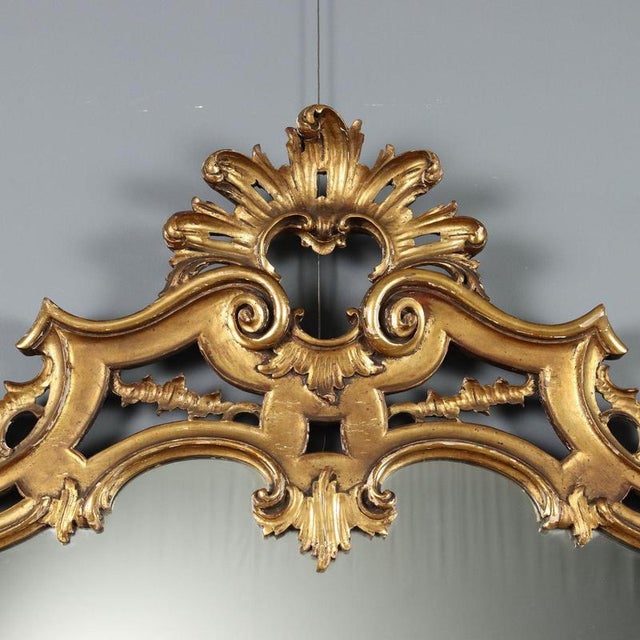 Carved and Gilded Wooden Mirror For Sale - Image 3 of 11