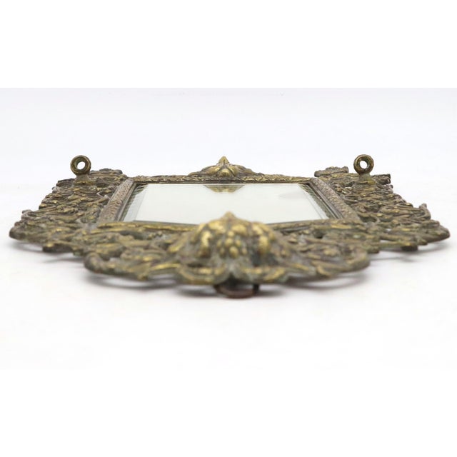 Early 20th Century Rococo Revival Bacchus Cast Brass Wall Mirror For Sale - Image 4 of 6