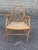 Chinoiserie Vintage McGuire Style Faux Bamboo Rattan Spider Web Design Cracked Ice Caned Seat Armchair For Sale - Image 3 of 17