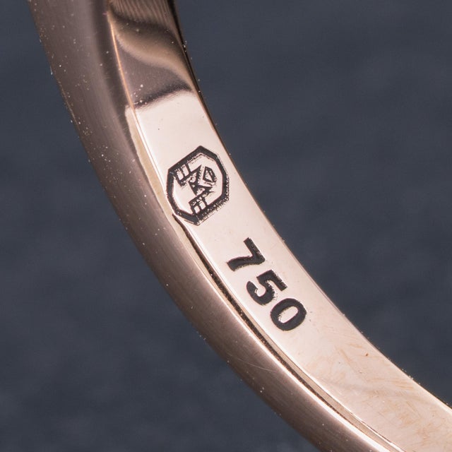 Blue Topaz Solitaire Ring 18k Rose Gold, Size 6.5 For Sale - Image 10 of 10