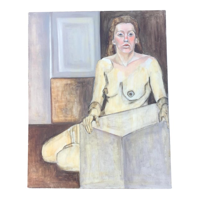 Vintage Original Female Nude Painting For Sale