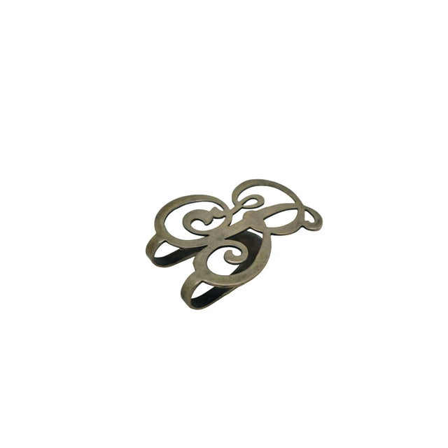 Traditional Antique Sterling Silver Letter B Money Clip Bookmark Napkin Holde For Sale - Image 3 of 10