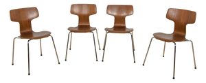 Model 3103 Dining Chairs by Arne Jacobsen for Fritz Hansen, 1970s, Set of 4