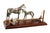 Horse and Foal Set with Saddle, Bucket and Mop in Silver on Varnished Wooden Base, in Very Good conditions. Designed 1980...