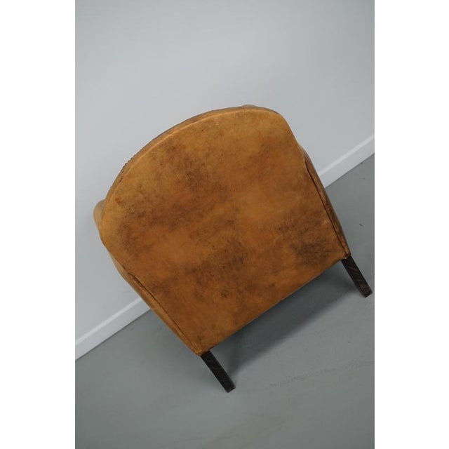 Vintage Dutch Cognac Leather Club Chair For Sale - Image 17 of 18