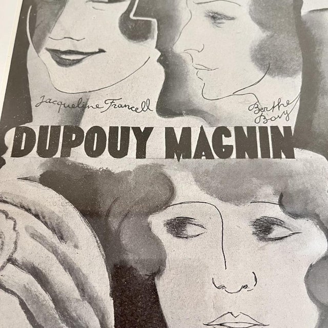 French Art Deco Advertising Print Originally 20s Dupouy Magnin Couture, 1920s For Sale - Image 3 of 6