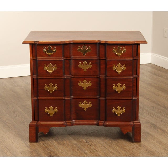 Chippendale Style Custom Crafted Mahogany Blockfront Chest For Sale - Image 9 of 13