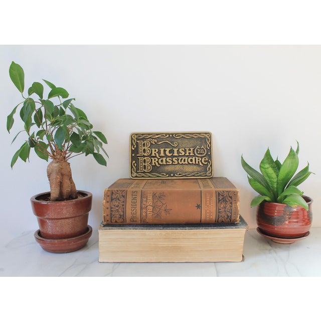 Vintage "British Brassware" brass wall or door plaque. No makers mark. Includes 4 small screws for mounting. Minor age wear.