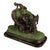 A large antique Animalier bronze sculpture group: lion hunting with elephants by Antonio Amorgasti 1880-1942, Belgium,...
