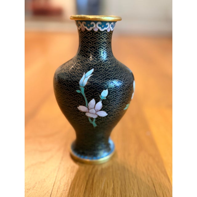Chinese Vintage Chinese Cloisonné Vase For Sale - Image 3 of 10