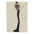 Vintage French Fashion Art Print – Art Deco Woman in Brown, 30" X 40" For Sale
