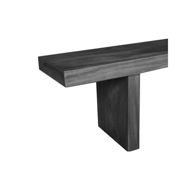 Sculptural Suar Wood Bench, Modern Organic, Stunning Wood Textures, Burnt Finish For Sale - Image 6 of 7