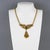Gothic Henry Perichon Gilded Bronze Chain Necklace with Jeweled Cabochons For Sale - Image 3 of 11