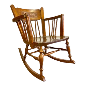 Vintage or Antique Victorian Style Pressed Back Spindle Rocking Chair