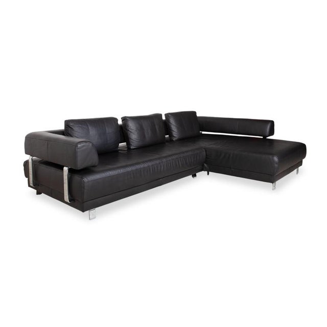 Modern Brand Face Corner Sofa in Black Leather from Ewald Schillig For Sale - Image 3 of 18