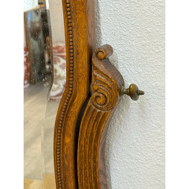 Brown Vintage Oak Vanity For Sale - Image 8 of 10