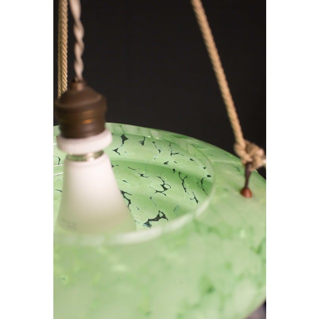 Art Decò Green Murano Glass Pendant, 1950 For Sale - Image 6 of 12