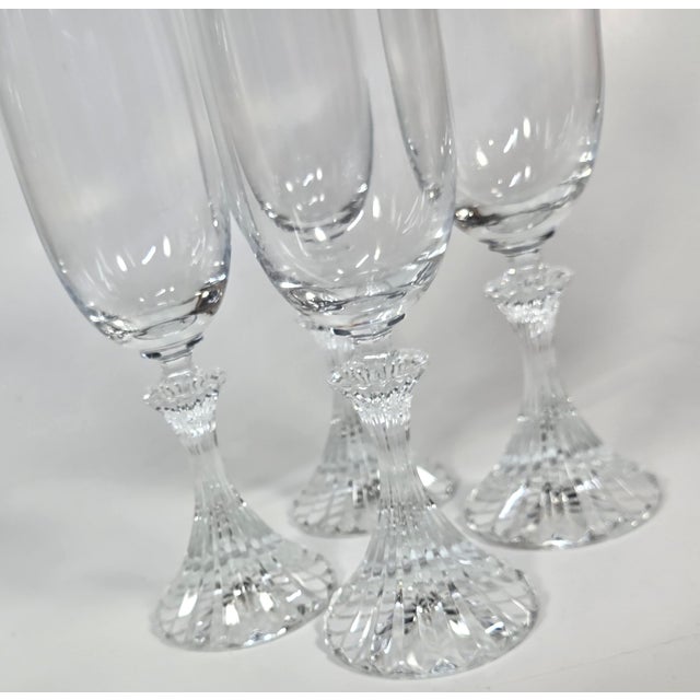 Modern Hollywood Champagne Flutes- Set of Four For Sale - Image 11 of 14