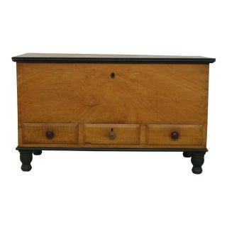 Early American Pennsylvania Dutch Paint Decorated Blanket Chest For Sale