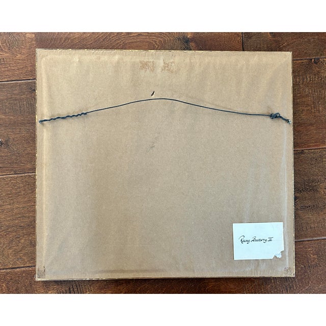 1990s Rhett Thurman “Rainy Battery 11” Original Charleston Watercolor — Signed & Framed For Sale - Image 9 of 11