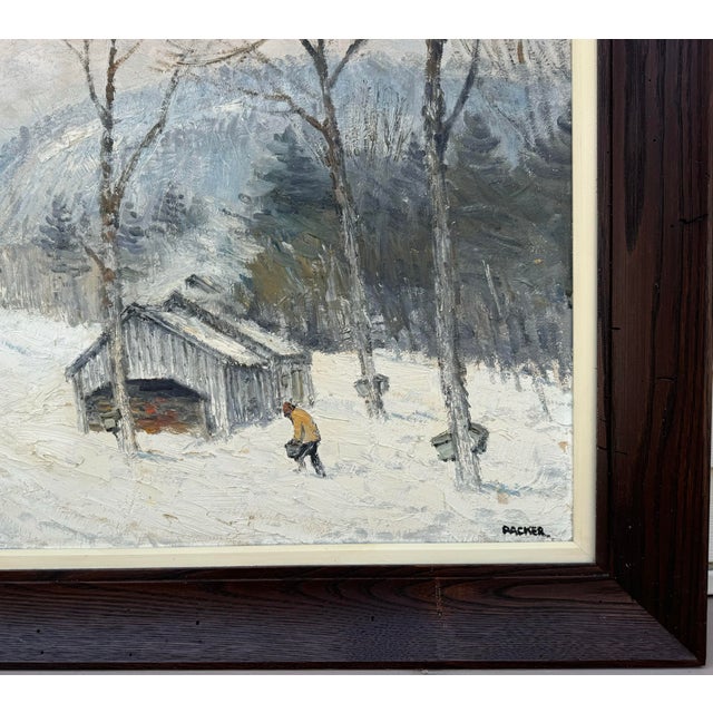 1960s 1960s Richard G. Packer North Conway, New Hampshire Art Landscape Oil Painting, Framed For Sale - Image 5 of 11