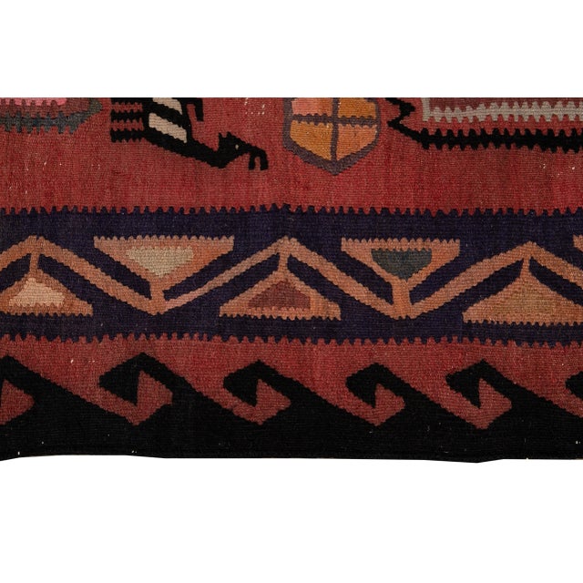 Mid-20th Century Vintage Kilim Runner Rug 4' X 10' 1''. For Sale - Image 9 of 13