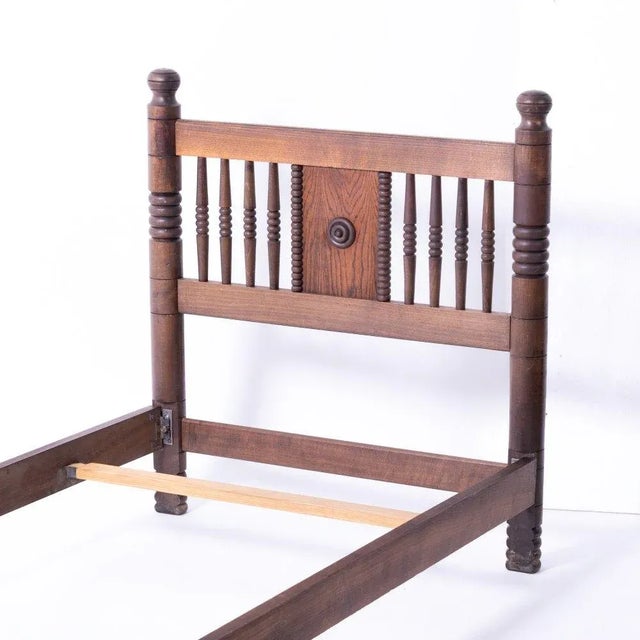 1940's French Carved Wood Bed Attributed to Charles Dudouyt For Sale - Image 12 of 12