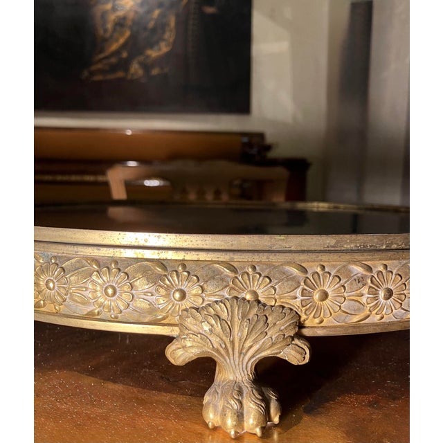 19th Century Italian Empire Mercury-Gilded Bronze Mirrored Plateau Centerpiece For Sale - Image 13 of 14