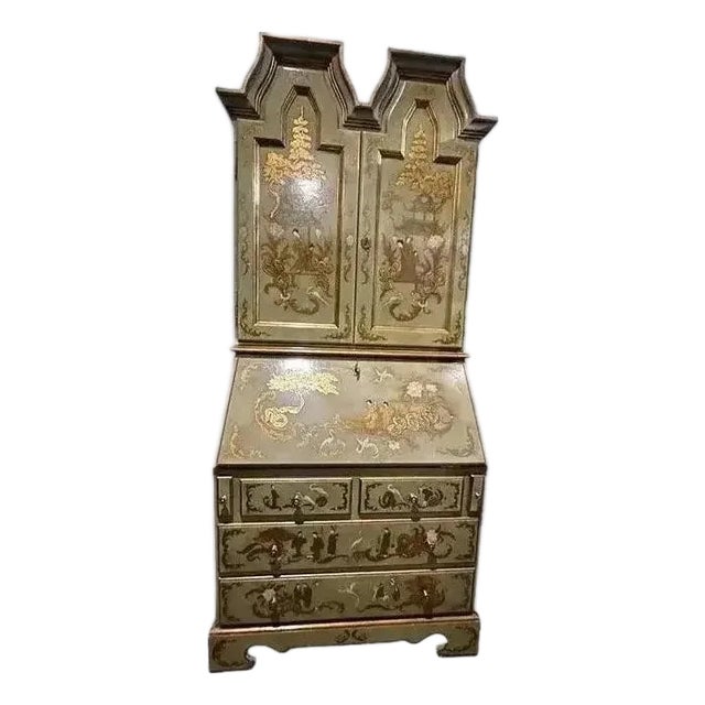 Chinoiserie Secretary Desk & Hutch by Trouvailles Furniture For Sale