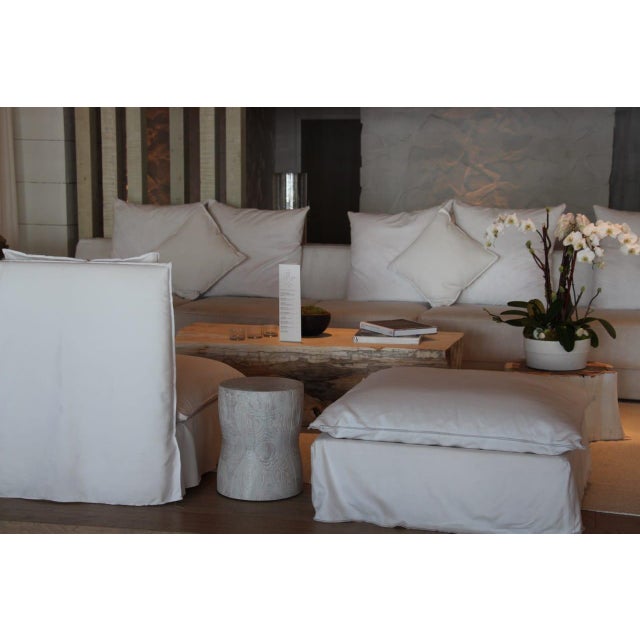 Andrianna Shamaris Hand Carved Teak Wood Side Table or Stool For Sale - Image 10 of 18