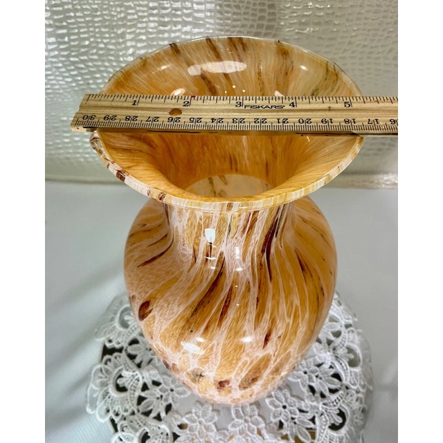 Mid-Century Modern Vintage Maestri Vetrai Murano Style MCM 14.5” Hand Blown Large Art Glass Vase For Sale - Image 3 of 6