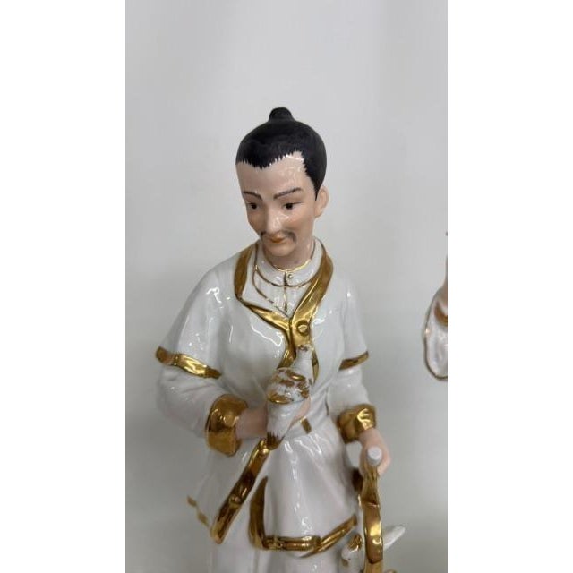 Andrea by Sadek 2 Porcelain Figures 6818 White and Gold Trim Made in Japan 4824b For Sale - Image 13 of 18