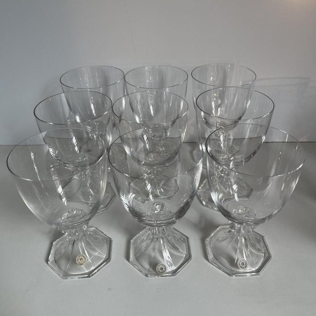 Crystal Yale Champagne, Red Wine and White Wine Glasses from Val Saint Lambert, 1970s, Set of 27 For Sale - Image 13 of 14