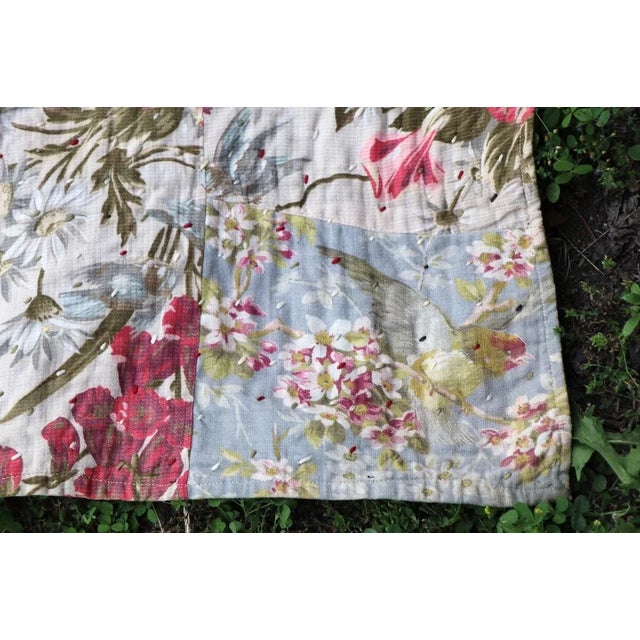 Rustic Graphic Antique Tied Quilt For Sale - Image 3 of 13