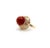 Metal Vintage 14k Gold Freeform Sardinian Coral Sphere Ring Size 5 For Sale - Image 7 of 9