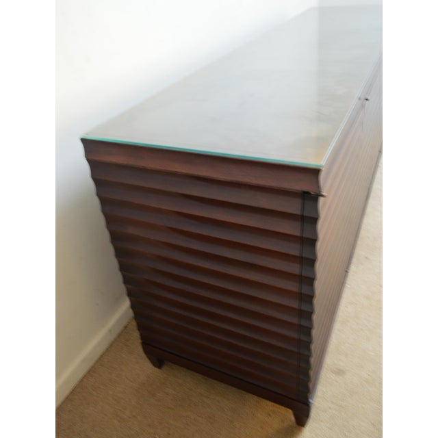 Barbara Barry for Baker Fluted Sideboard With Protective Glass Top For Sale - Image 11 of 15