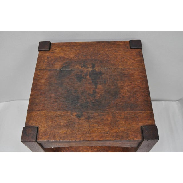 Stickley Antique Arts & Crafts Mission Oak Stickley Style 2 Tier Plant Stand Side Table For Sale - Image 4 of 15