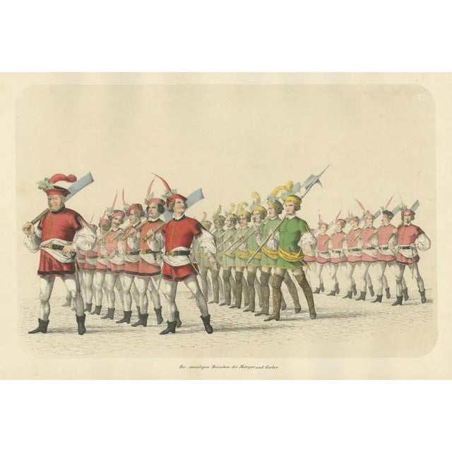 March of the Butchers and Tanners in the Festive Procession of Bern, 1855, Lithograph on Paper For Sale - Image 6 of 10