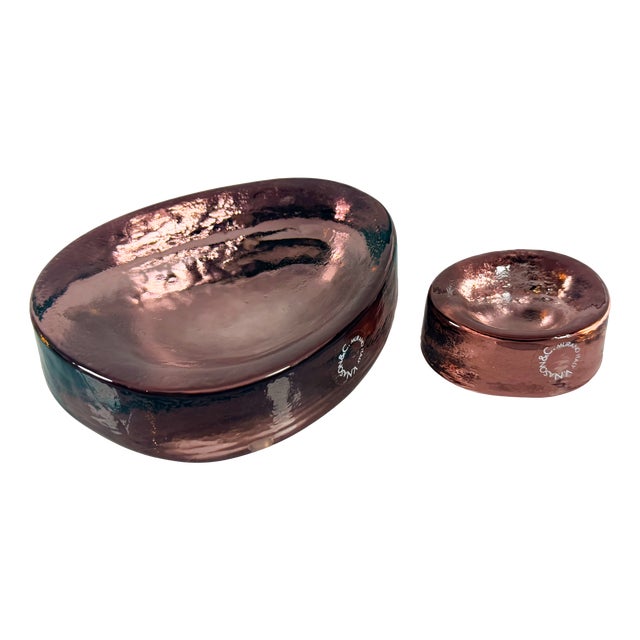 Vintage Murano Glass Trinket Trays by Vincenzo Nason, 1990s, Set of 2 For Sale