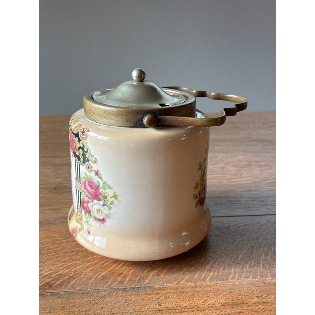 Metal Antique English Biscuit Barrel For Sale - Image 7 of 9