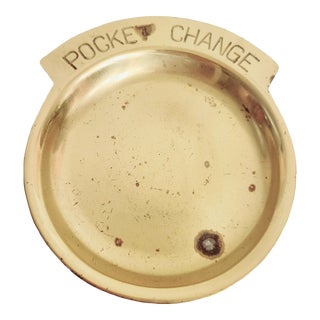 Vintage Brass Pocket Change Catchall Dish Plate For Sale