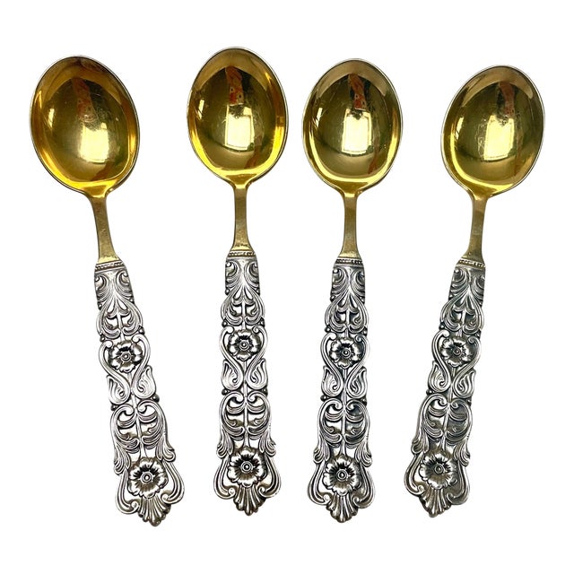 1940s Epb Sweden Silver Plate Demitasse Spoons- Set of 4 For Sale