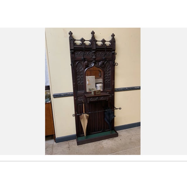 Antique Wardrobe with Drawer, 1880 For Sale - Image 4 of 8