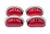 Late 20th Century Set of Retro Lewis Dolin Red Glass Bin Pulls For Sale - Image 5 of 9