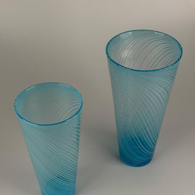 Gio Ponti Murano Glass Vases by Gio Ponti, Italy, 1970s, Set of 2 For Sale - Image 4 of 12