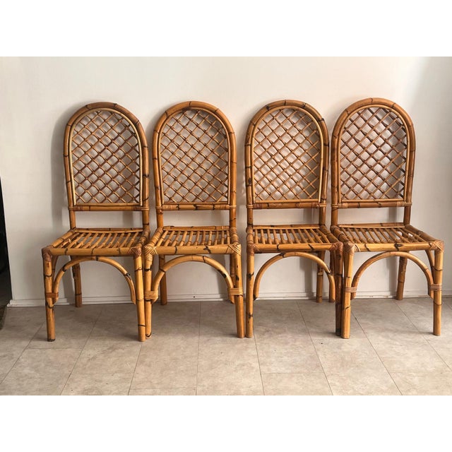 Mid-Century Bamboo and Rattan Chairs, 1960s, Set of 4 For Sale - Image 16 of 18