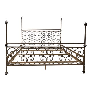 Spanish Revival Iron California King Bedframe For Sale