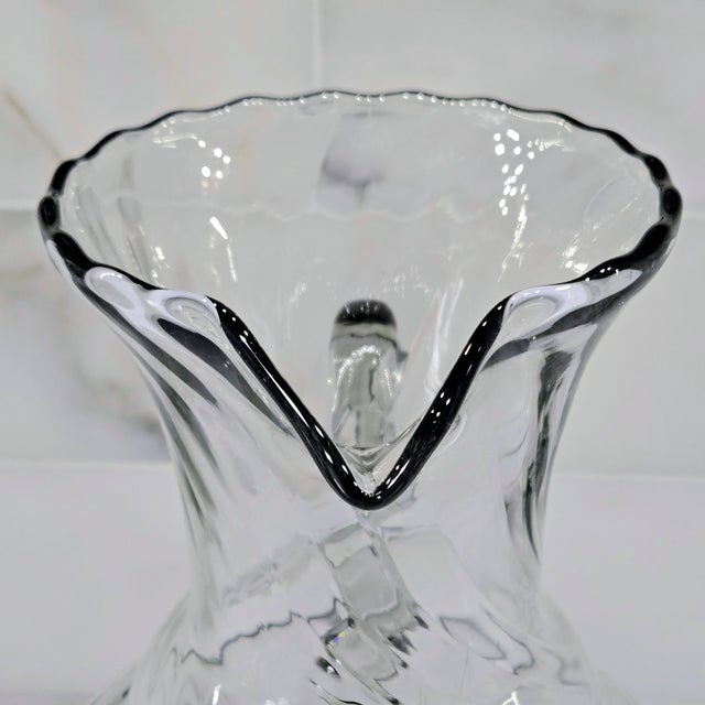 Late 20th Century Late 20th Century Colombian Swirl Glass Pitcher Vase by Country Originals For Sale - Image 5 of 9