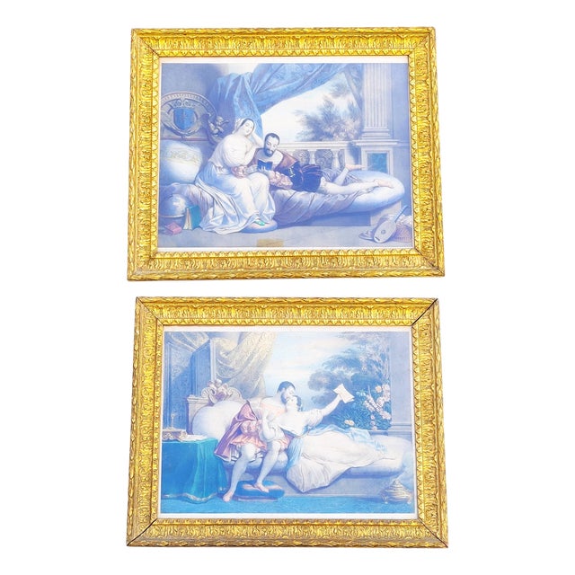 The Loves of Francis I, Colored Engravings, 1800s, Set of 2 For Sale