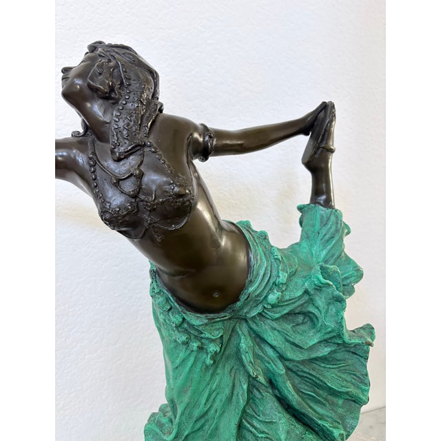 Art Deco Style Dancer Sculpture With Marble Base For Sale In San Diego - Image 6 of 10